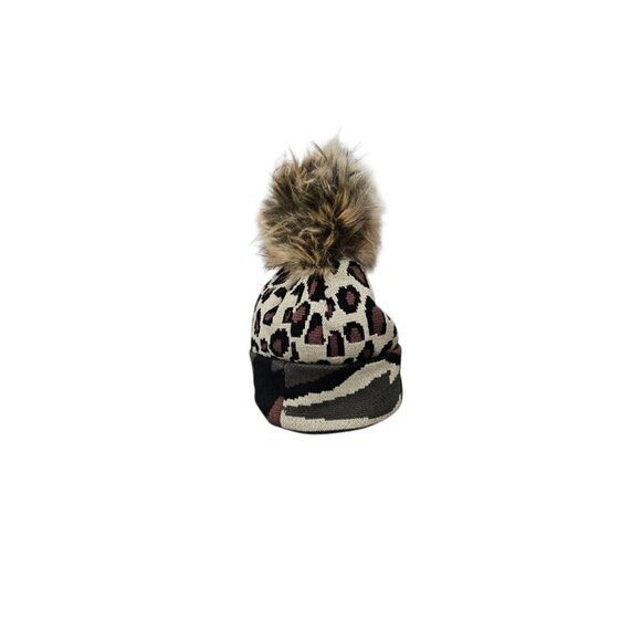 Panache Leopard Camo Cuff Beanie Pom Hat - Picture 5 of 8